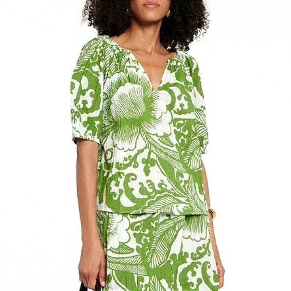 Velvet‎ By Graham & Spencer Angela Floral Print Cotton Top XL | NEW